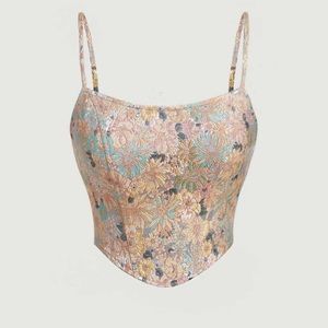 NWOT Shein Floral Jacquard Bandana Cami Top